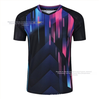 Set de antrenament pentru tenis de masă cu mâneca scurtă – Unisex, uscare rapidă din amestec poliester, 95–100% poliester, primăvară–toamnă, pentru adulți și copii