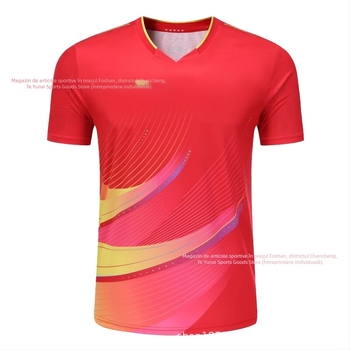 Set de antrenament pentru tenis de masă cu mâneca scurtă – Unisex, uscare rapidă din amestec poliester, 95–100% poliester, primăvară–toamnă, pentru adulți și copii