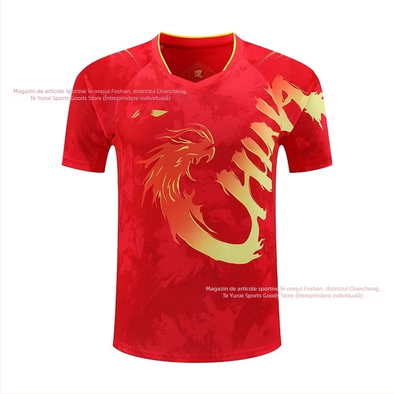 Set de antrenament pentru tenis de masă cu mâneca scurtă – Unisex, uscare rapidă din amestec poliester, 95–100% poliester, primăvară–toamnă, pentru adulți și copii