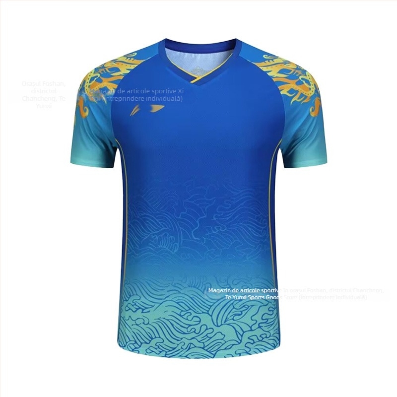 Set de antrenament pentru tenis de masă cu mâneca scurtă – Unisex, uscare rapidă din amestec poliester, 95–100% poliester, primăvară–toamnă, pentru adulți și copii