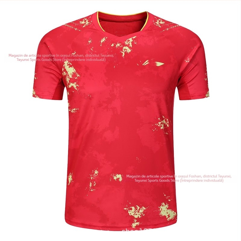 Set de antrenament pentru tenis de masă cu mâneca scurtă – Unisex, uscare rapidă din amestec poliester, 95–100% poliester, primăvară–toamnă, pentru adulți și copii