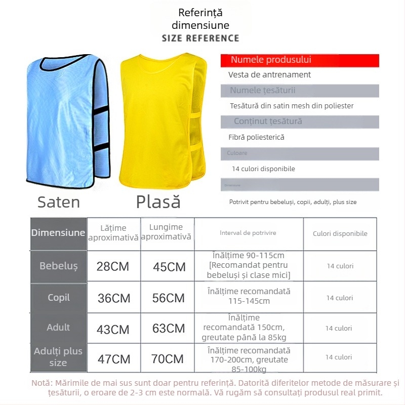 Vestă de antrenament pentru echipe de fotbal – unisex, poliester, pregătită pentru imprimare într-un design monocrom, pentru toate sezoanele, marcă re-huo