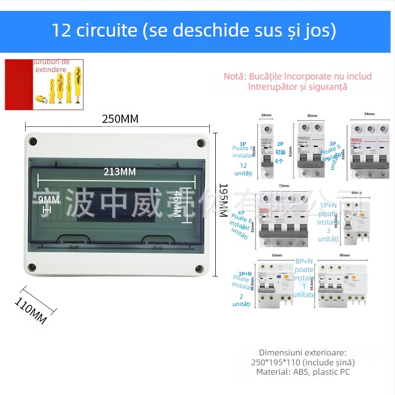 Cutie exterioară pentru întrerupător de circuit – brand Zwkt/zhongwei; RoHS; CE