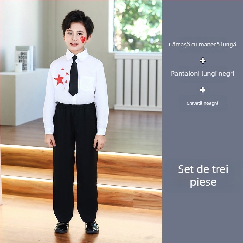 Uniforme de performanță pentru copii: cor și recitare, de la grădiniță până la liceu, țesătură din bumbac cu 80% poliester, potrivite pentru cheerleading, pentru copii peste 8 ani (peste 140 cm), Toamnă 2025