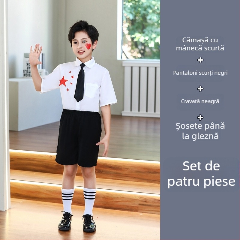 Uniforme de performanță pentru copii: cor și recitare, de la grădiniță până la liceu, țesătură din bumbac cu 80% poliester, potrivite pentru cheerleading, pentru copii peste 8 ani (peste 140 cm), Toamnă 2025
