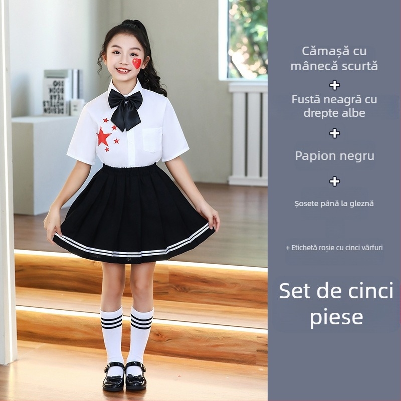 Uniforme de performanță pentru copii: cor și recitare, de la grădiniță până la liceu, țesătură din bumbac cu 80% poliester, potrivite pentru cheerleading, pentru copii peste 8 ani (peste 140 cm), Toamnă 2025