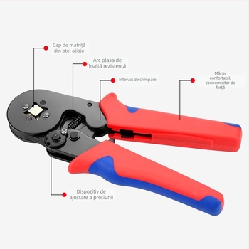 Jingyue Electric Clește de crimpare pentru terminal tubular — presare specială pentru terminale tubulare; Material: oțel aliat nichel-chromiu; Greutate: 0,378