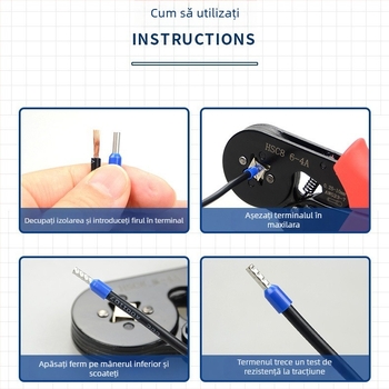 Jingyue Electric Clește de crimpare pentru terminal tubular — presare specială pentru terminale tubulare; Material: oțel aliat nichel-chromiu; Greutate: 0,378