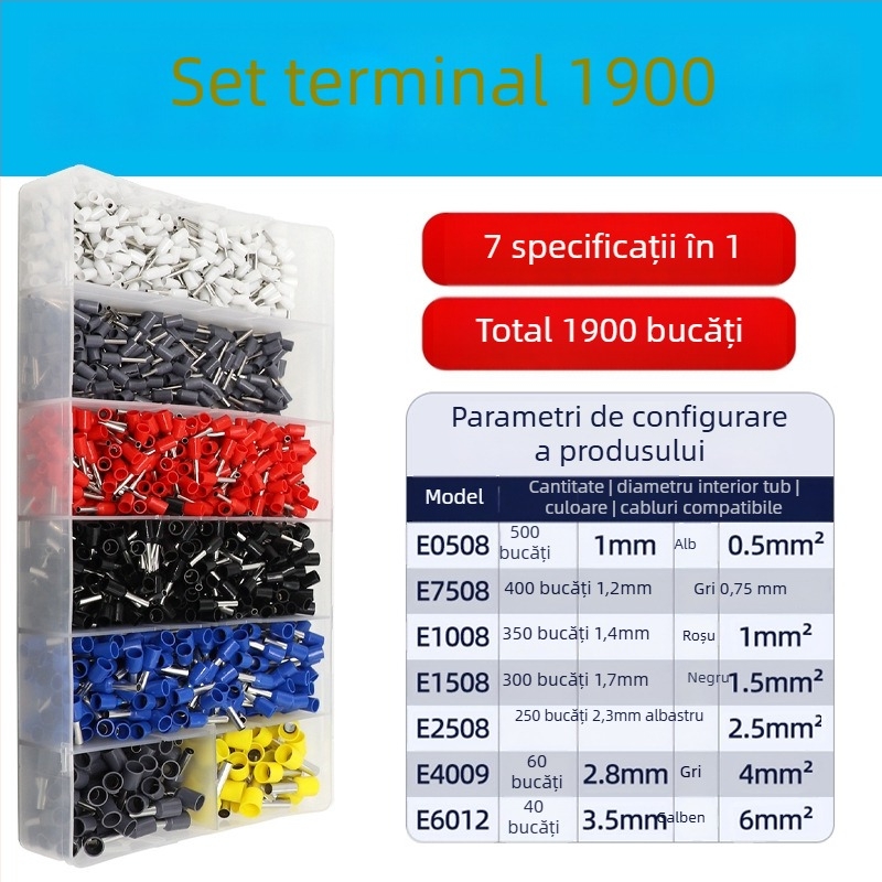 Jingyue Electric Clește de crimpare pentru terminal tubular — presare specială pentru terminale tubulare; Material: oțel aliat nichel-chromiu; Greutate: 0,378