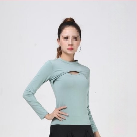 Set de antrenament pentru dansuri latine (Top cu mânecă medie și fustă cu croială amplă) – primăvara 2025, țesătură PVC, până la 30% conținut, stil chinezesc, design retro literar