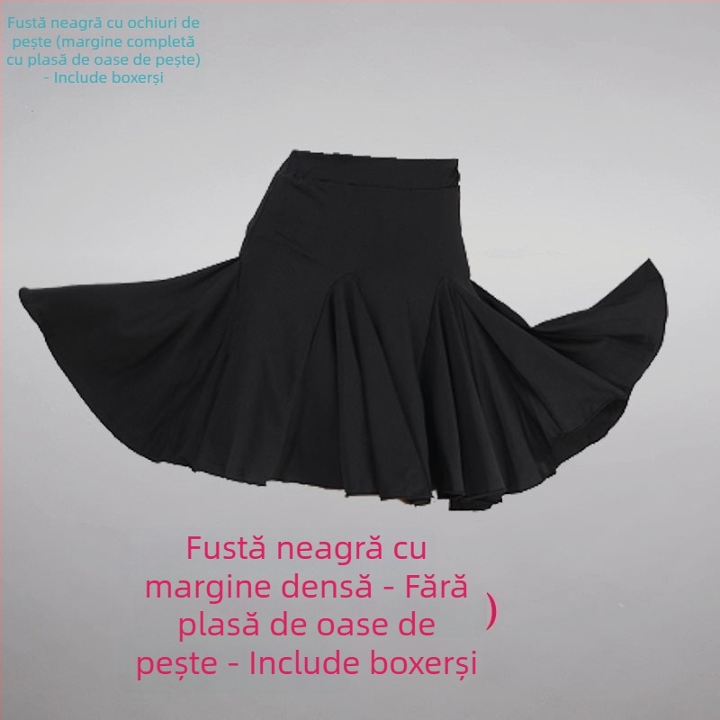 Set de antrenament pentru dansuri latine (Top cu mânecă medie și fustă cu croială amplă) – primăvara 2025, țesătură PVC, până la 30% conținut, stil chinezesc, design retro literar