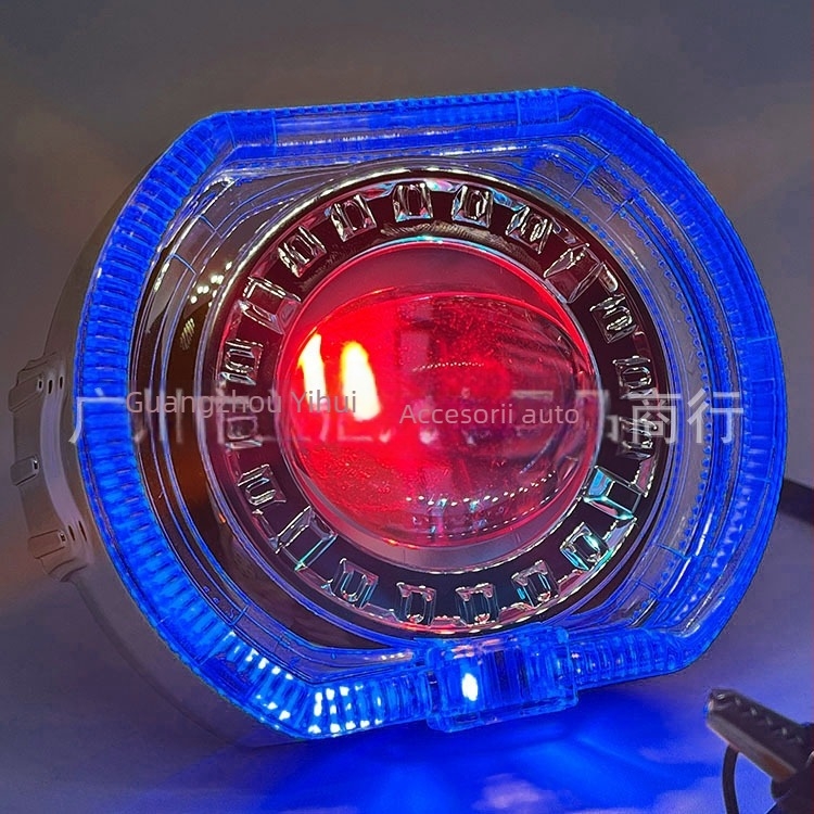 Faro LED pentru motocicletă cu lentilă Devil Eye integrată, IP68, 25W, 9-60V, 3000 lm