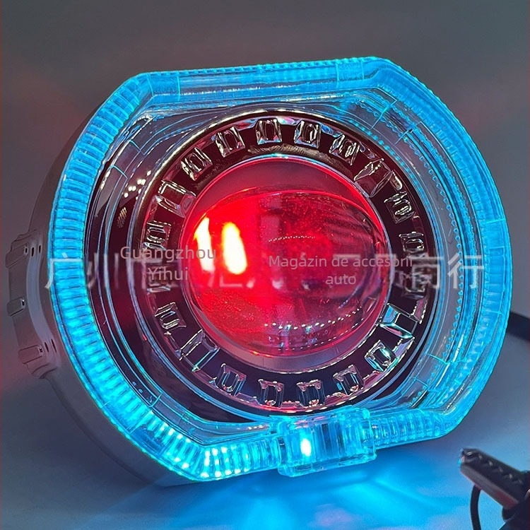 Faro LED pentru motocicletă cu lentilă Devil Eye integrată, IP68, 25W, 9-60V, 3000 lm