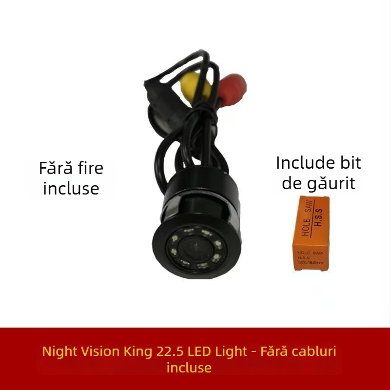 Camera pentru montaj în vehicul, vedere spre spate, infraroșu pentru noapte, senzor CCD, impermeabilă, alimentare 12V