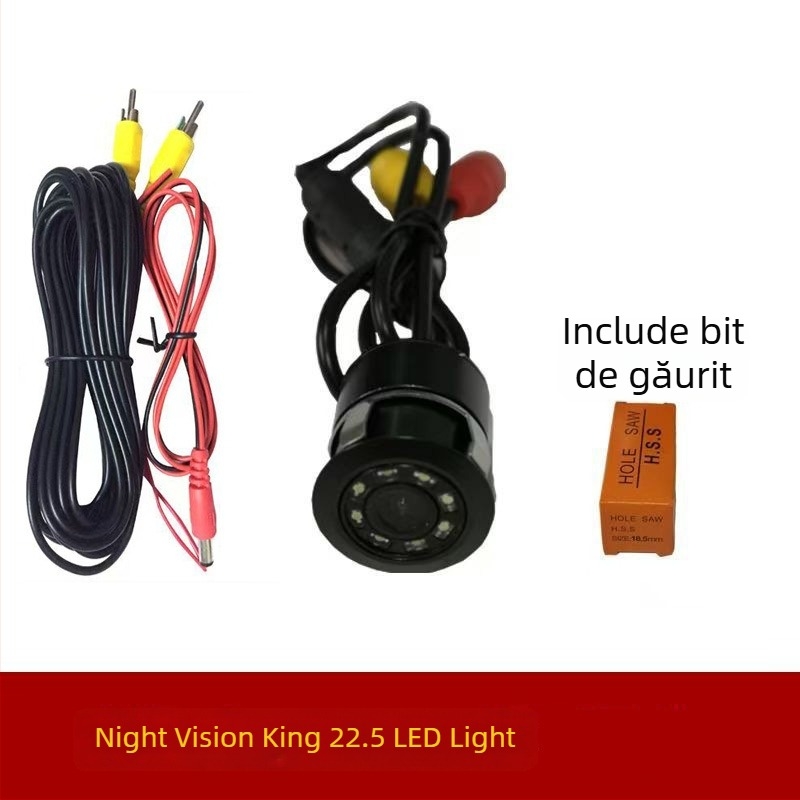 Camera pentru montaj în vehicul, vedere spre spate, infraroșu pentru noapte, senzor CCD, impermeabilă, alimentare 12V