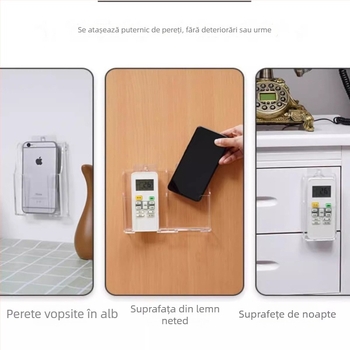Cutie de depozitare pe perete din ABS pentru telecomenzi și telefoane — stil modern minimalist, depozitare și organizare, personalizare disponibilă
