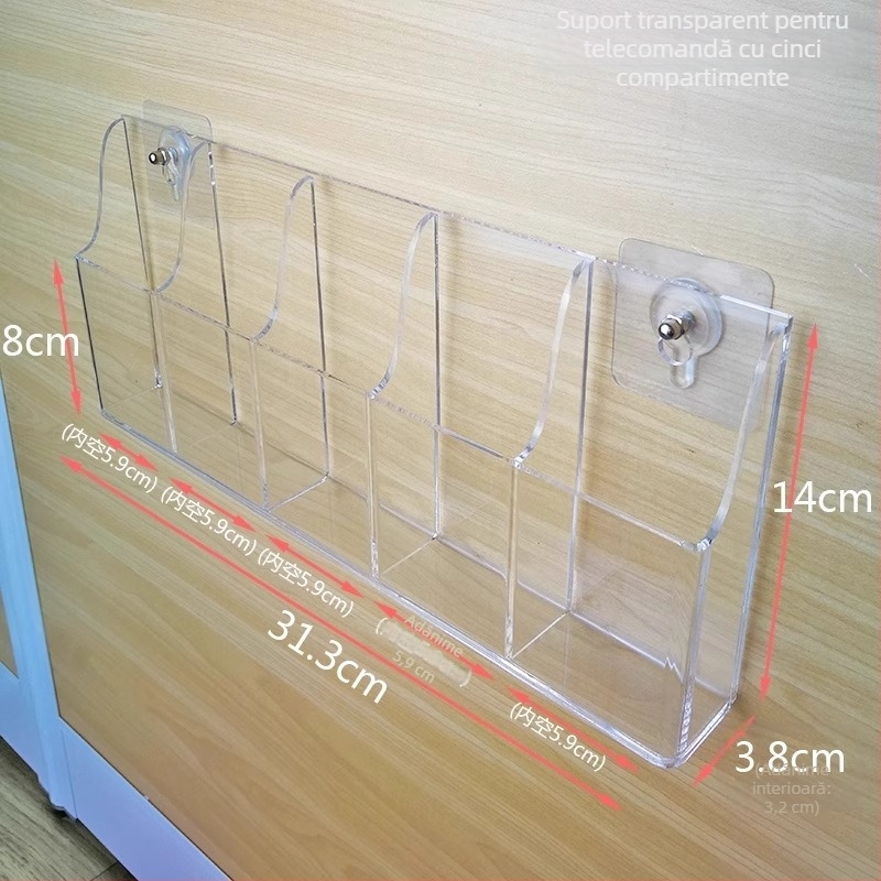 Cutie de depozitare pe perete din ABS pentru telecomenzi și telefoane — stil modern minimalist, depozitare și organizare, personalizare disponibilă