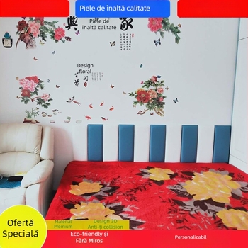 Covoraș moale de protecție pentru perete pentru copii, autocolant tip tatami, pentru cap și spate — PVC, stil desen animat, model monocrom, personalizabil, potrivit pentru living, dormitor, exterior, restaurant