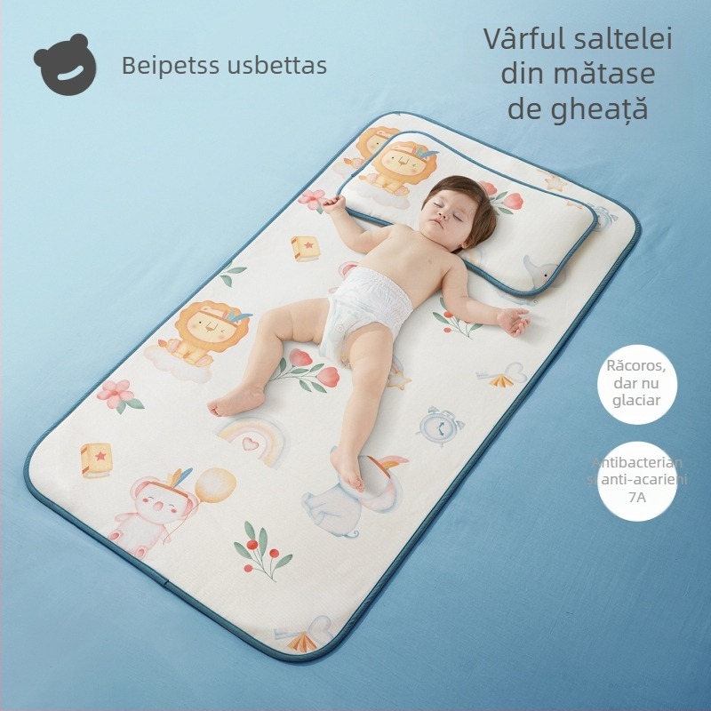 Bepeps Mat de răcire pentru bebeluși – fibre naturale de eucalipt + poliester, pentru 1–2 ani, mat pentru pătuț