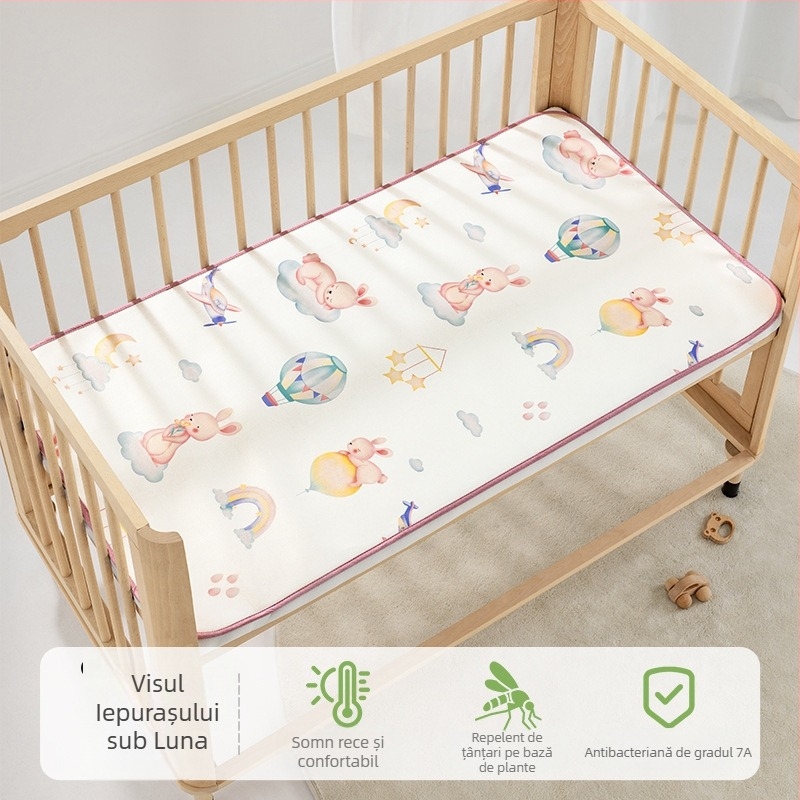 Bepeps Mat de răcire pentru bebeluși – fibre naturale de eucalipt + poliester, pentru 1–2 ani, mat pentru pătuț