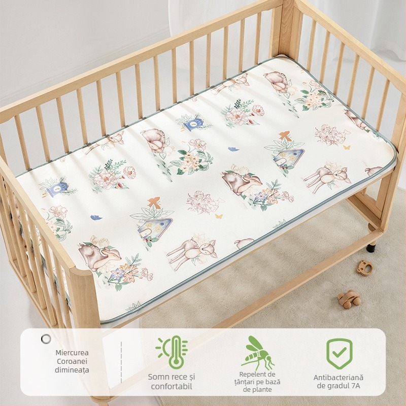 Bepeps Mat de răcire pentru bebeluși – fibre naturale de eucalipt + poliester, pentru 1–2 ani, mat pentru pătuț