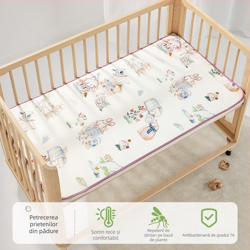 Bepeps Mat de răcire pentru bebeluși – fibre naturale de eucalipt + poliester, pentru 1–2 ani, mat pentru pătuț