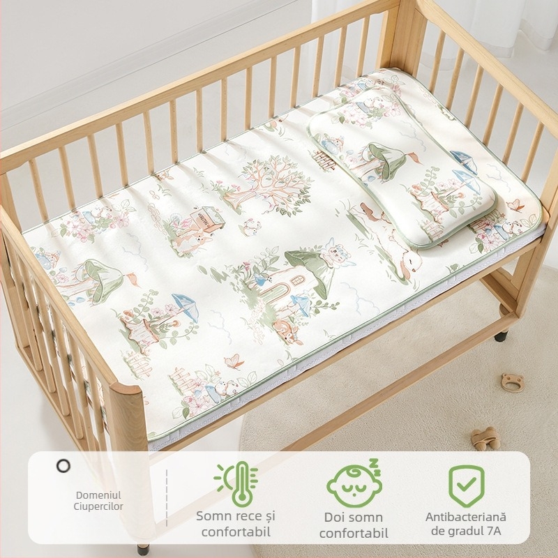 Bepeps Mat de răcire pentru bebeluși – fibre naturale de eucalipt + poliester, pentru 1–2 ani, mat pentru pătuț