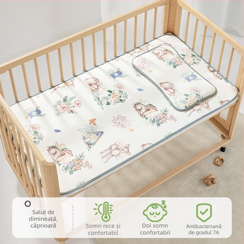 Bepeps Mat de răcire pentru bebeluși – fibre naturale de eucalipt + poliester, pentru 1–2 ani, mat pentru pătuț