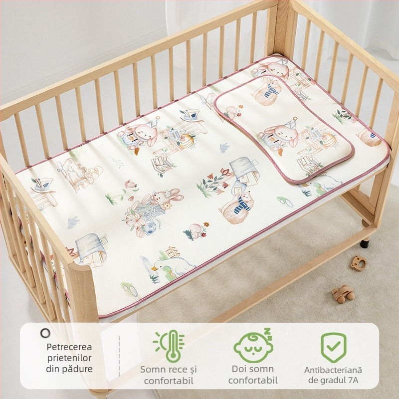 Bepeps Mat de răcire pentru bebeluși – fibre naturale de eucalipt + poliester, pentru 1–2 ani, mat pentru pătuț
