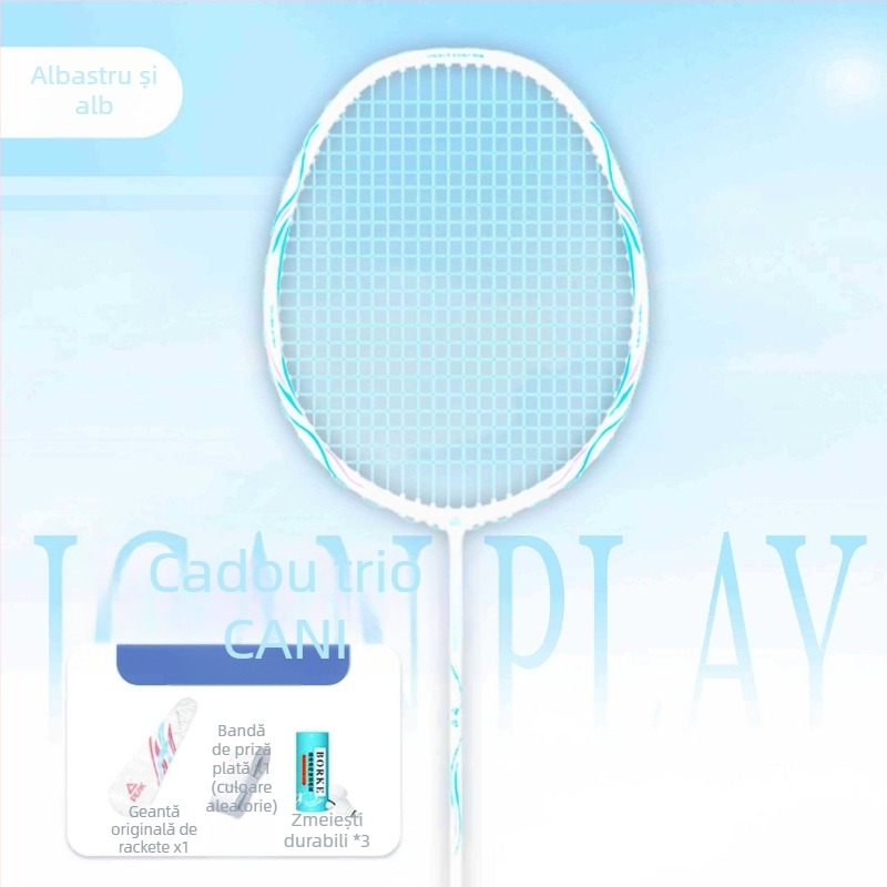 Rachetă de badminton cu cadru din fibră de carbon (greutate 85-89 g; mâner G5; lovitură directă; duritate a axului moderată)