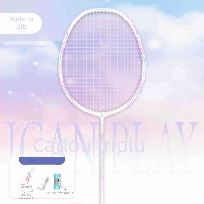 Rachetă de badminton cu cadru din fibră de carbon (greutate 85-89 g; mâner G5; lovitură directă; duritate a axului moderată)