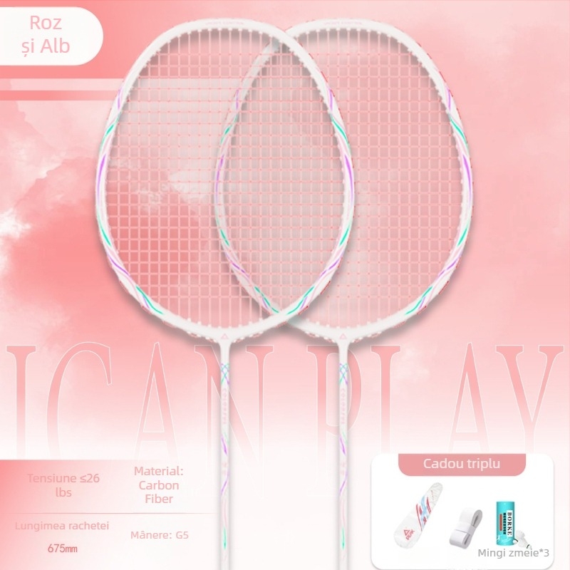 Rachetă de badminton cu cadru din fibră de carbon (greutate 85-89 g; mâner G5; lovitură directă; duritate a axului moderată)