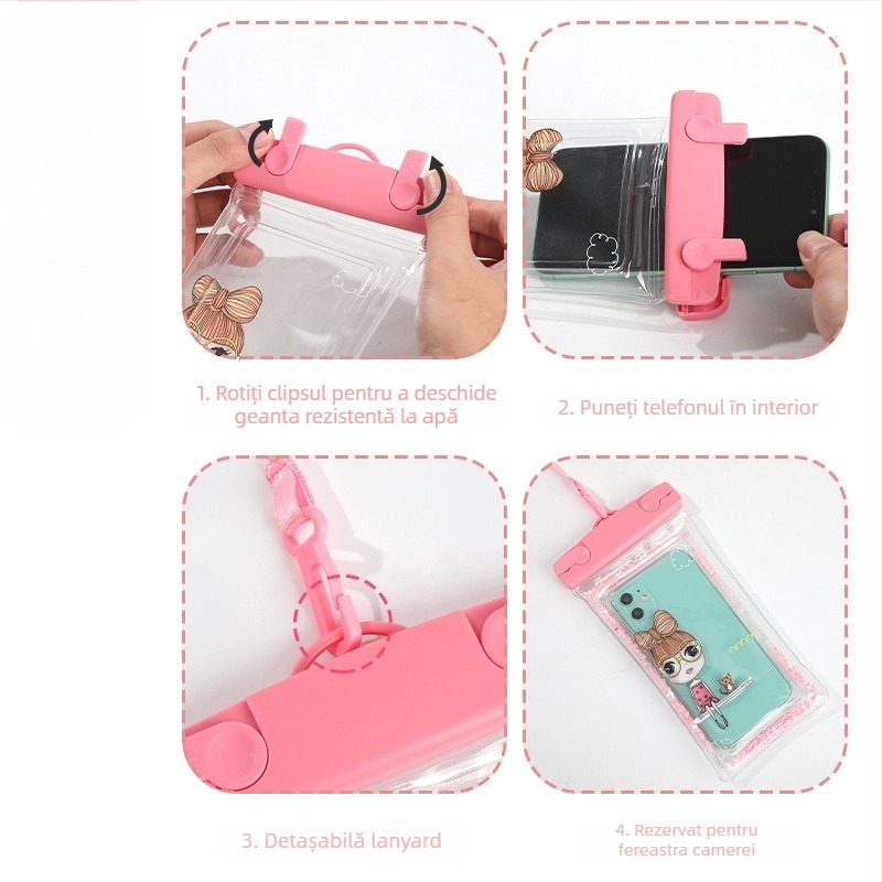 Husă PVC impermeabilă pentru telefon, compatibilă cu dispozitive până la 7,2 inci, imprimare siglă, personalizare (PVC • impermeabil • până la 7,2 inci • imprimare siglă • personalizare)