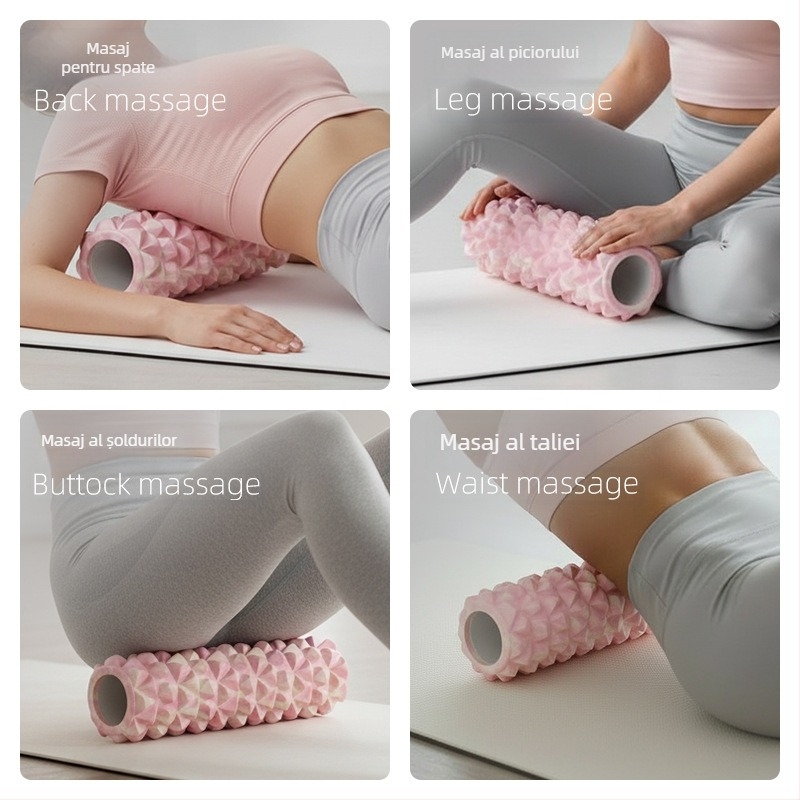 Rulou din spumă gol pentru masaj — yoga și pilates (Material: PVC+EVA; Structură: goală; Utilizare: relaxare musculară; Potrivit pentru uz casnic)