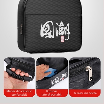 Baon geantă de pescuit din pânză, cu design cu două niveluri pentru depozitare accesorii de pescuit