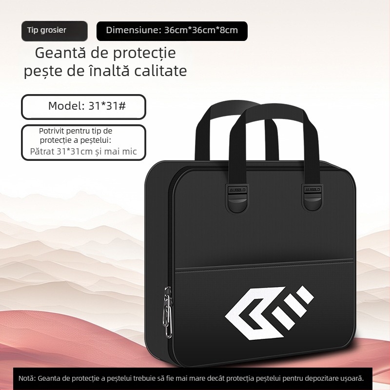 Baon geantă de pescuit din pânză, cu design cu două niveluri pentru depozitare accesorii de pescuit