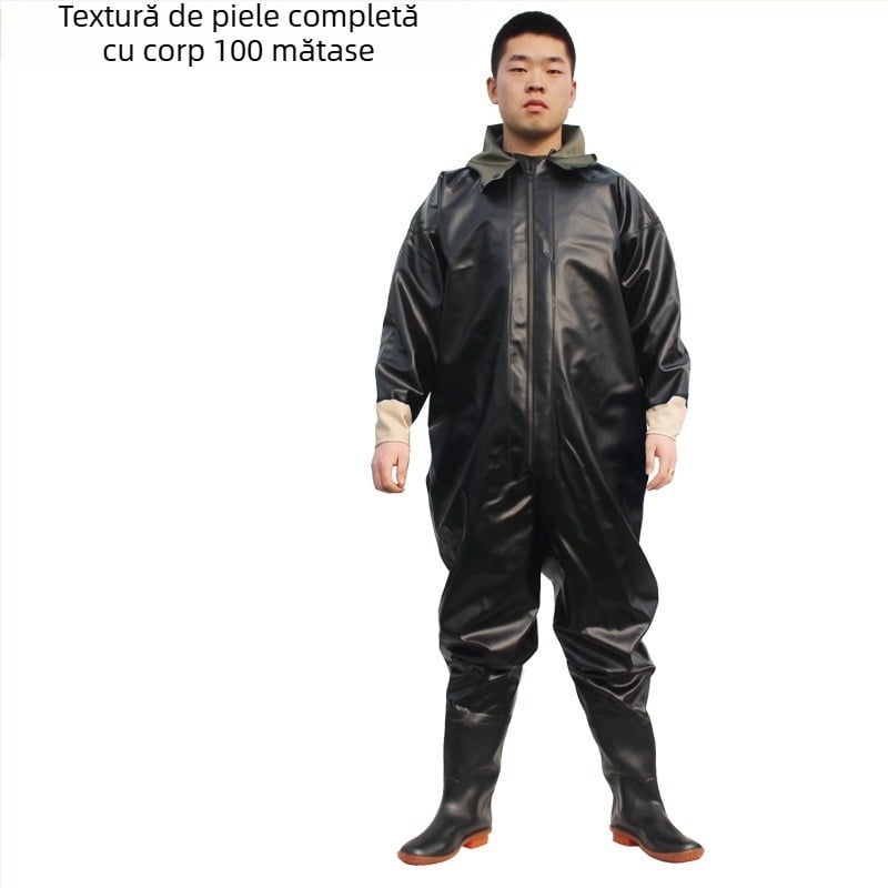 Pantaloni impermeabili de tip wading pentru pescuit – țesătură PVC tricotată, uscare rapidă, rezistenți la uzură, rezistenți la vânt, rezistenți la acizi și baze, model HXE009