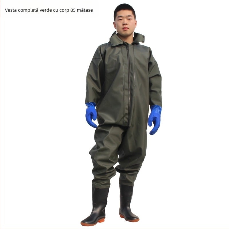 Pantaloni impermeabili de tip wading pentru pescuit – țesătură PVC tricotată, uscare rapidă, rezistenți la uzură, rezistenți la vânt, rezistenți la acizi și baze, model HXE009