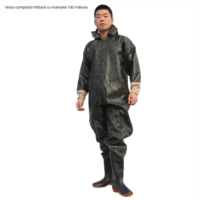 Pantaloni impermeabili de tip wading pentru pescuit – țesătură PVC tricotată, uscare rapidă, rezistenți la uzură, rezistenți la vânt, rezistenți la acizi și baze, model HXE009