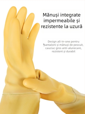 Pantaloni de pescuit din cauciuc, acoperire totală a corpului, 0 buzunare, fără vestă