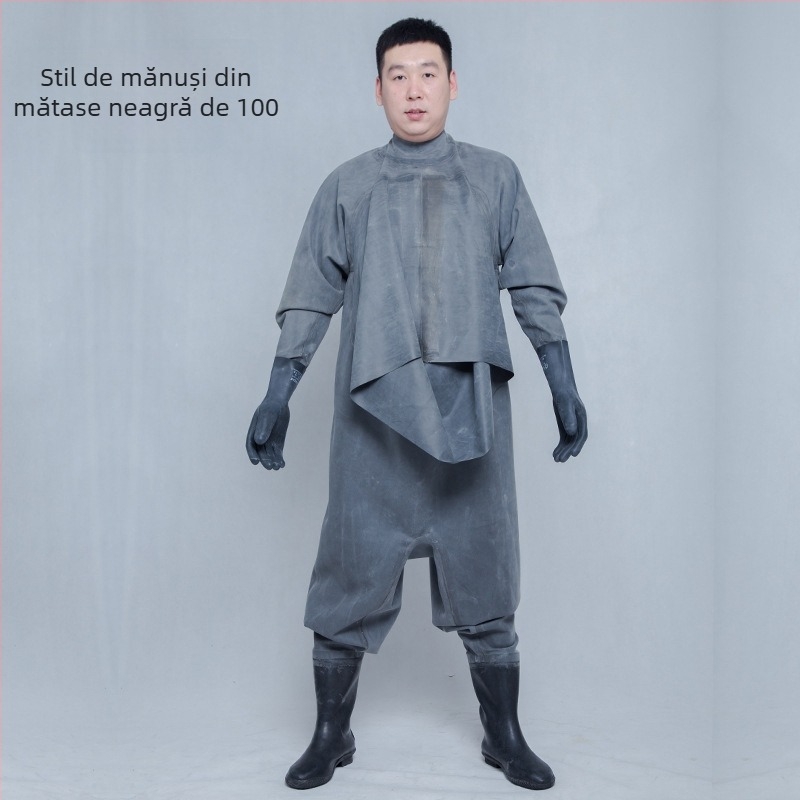 Pantaloni de pescuit din cauciuc, acoperire totală a corpului, 0 buzunare, fără vestă