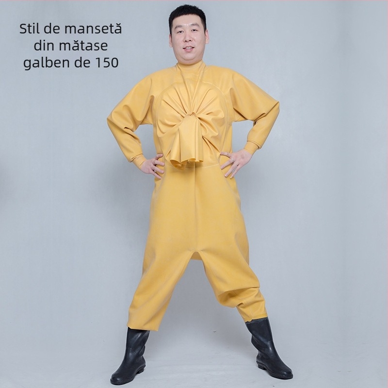 Pantaloni de pescuit din cauciuc, acoperire totală a corpului, 0 buzunare, fără vestă