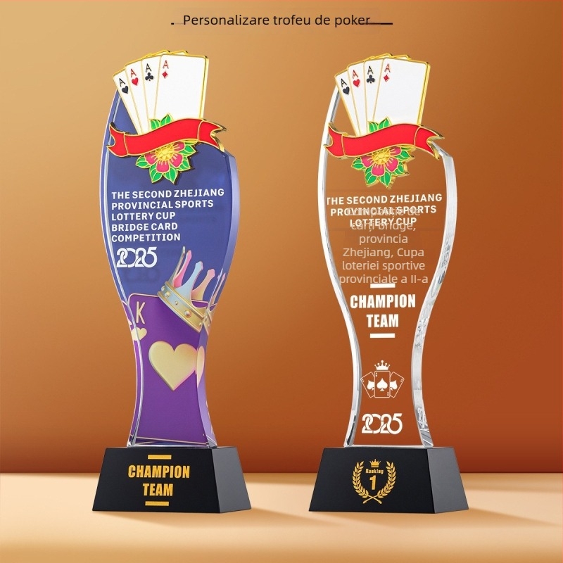 Trofeu sportiv de cristal cu logo personalizabil, greutate aproximativă 1 kg, Hanghao