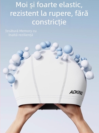 ADKING Șapcă de înot pentru adulți — Impermeabilă, Respirabilă, Pentru păr lung, Protecție urechi, Spandex-Poliester