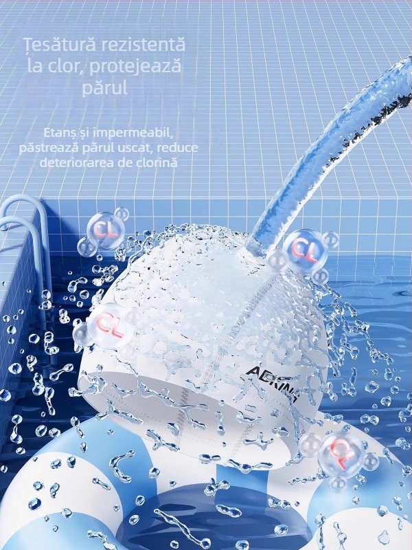 ADKING Șapcă de înot pentru adulți — Impermeabilă, Respirabilă, Pentru păr lung, Protecție urechi, Spandex-Poliester