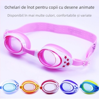 Set pentru copii: Cască de înot din silicon și ochelari anti ceață cu lentile din policarbonat, design rechin