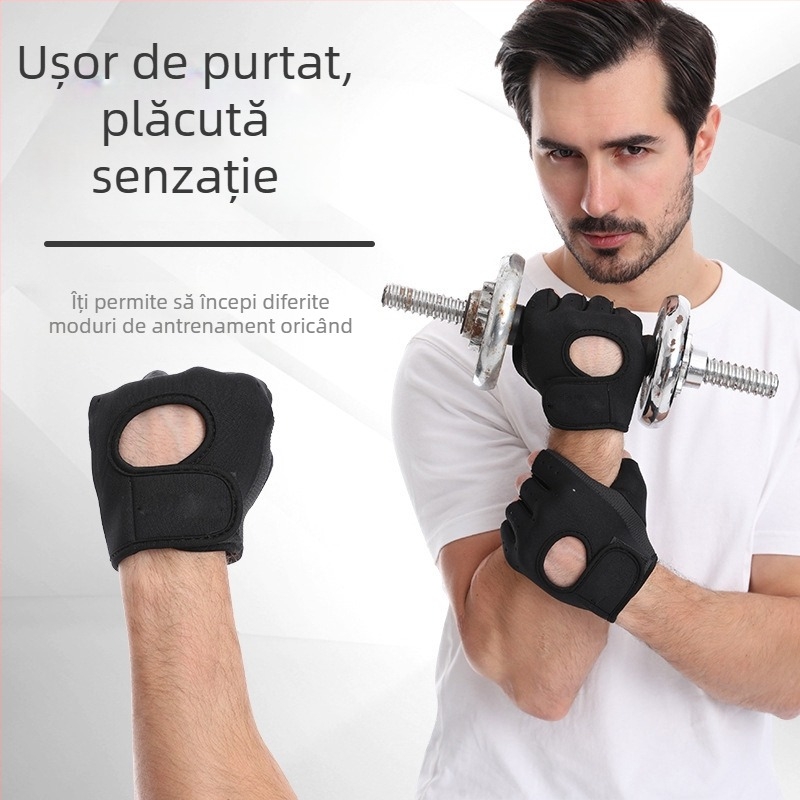 Mănuși de sport cu degetul jumătate pentru ciclism — unisex, adulți, grosime medie, design cu degetul jumătate, pentru exerciții și ciclism