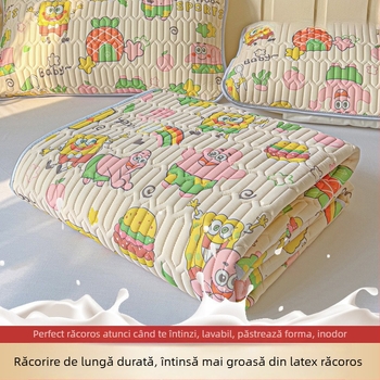 Saltea de răcire din latex natural, material ice-silk, set 3-4 piese, lavabil, stil proaspăt și chic