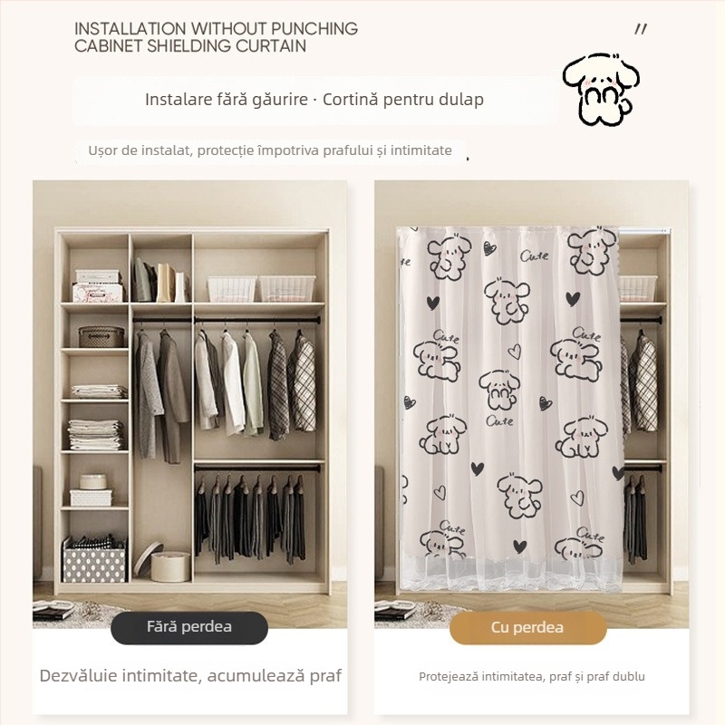 Perdea de ușă din țesătură pentru dulapuri — material textil, tip perdea din țesătură, stil modern minimalist, imprimeu peisaj