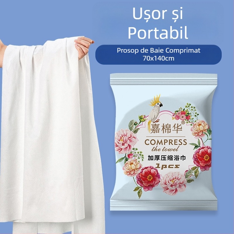 Texture Prosop comprimat pentru față din fibre vegetale, grosime extra, 50 g+, de unică folosință, pentru călătorii